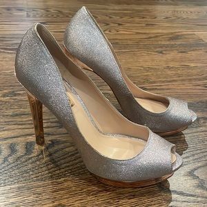 BCBG Max Azria Glitter Platform Pumps 10